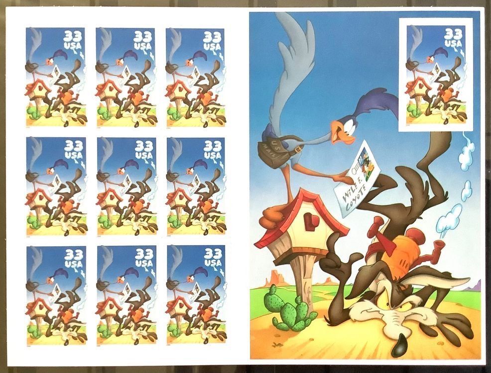 Tutti i francobolli: 2000 USA / Road Runner & Wile Coyote Kleinbogen ** – Nuovo (secondo la descrizione) da Liestal venduto da Skunk02