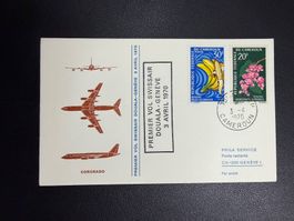 Swissair Erstflugbrief Douala-Genf 1970
