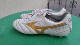 Fussballschuhe Mizuno Morelia weiss gold Grösse 44