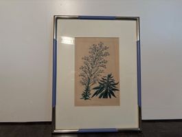 Blumenbild mit bemalten Weissgold-Rahmen