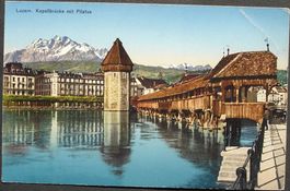 LUZERN Kapellbrücke mit Pilatus