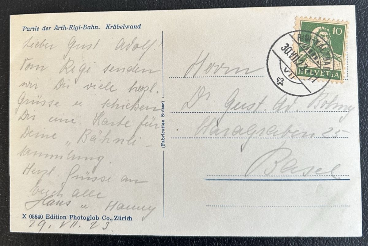 Cartoline postali: Fotokarte Arth Rigi Bahn  – Usato da Horw venduto da Tellbub 1