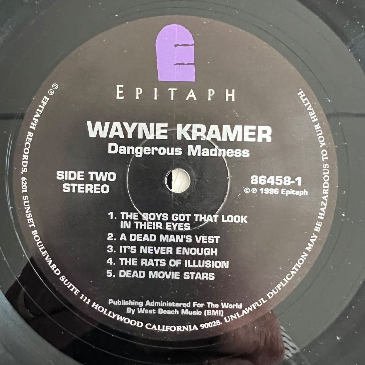 Dischi in vinile: Wayne Kramer - Dangerous Madness / 1. US-Press. 1996 – Usato da Gais venduto da soundcave57 2