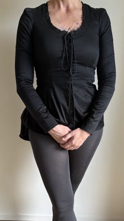 Betsey Johnson Vintage Vrack-Bluse mit Schnürung, Grösse M