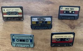 5x Retro Pin Kassette Mixtape