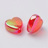 Acrylperlen Herz Transparent Rot 8mm / 20St.