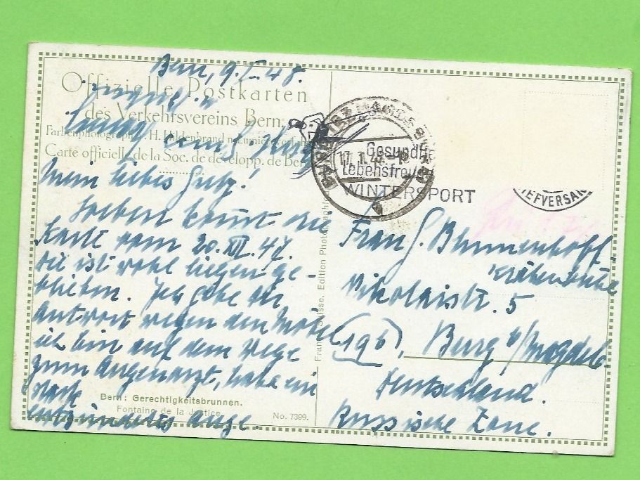 Cartoline postali: Bern: Gerechtigkeits Brunnen – Usato da Zürich venduto da t24_de 1