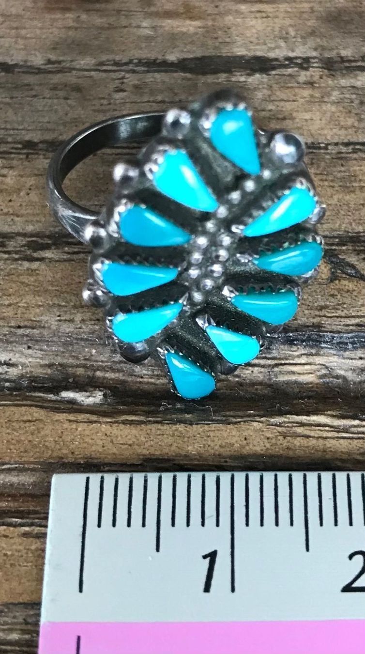 Anelli: Indianer-Schmuck - Türkis-Ring, Vintage – Usato da Richterswil venduto da giacometti222 1