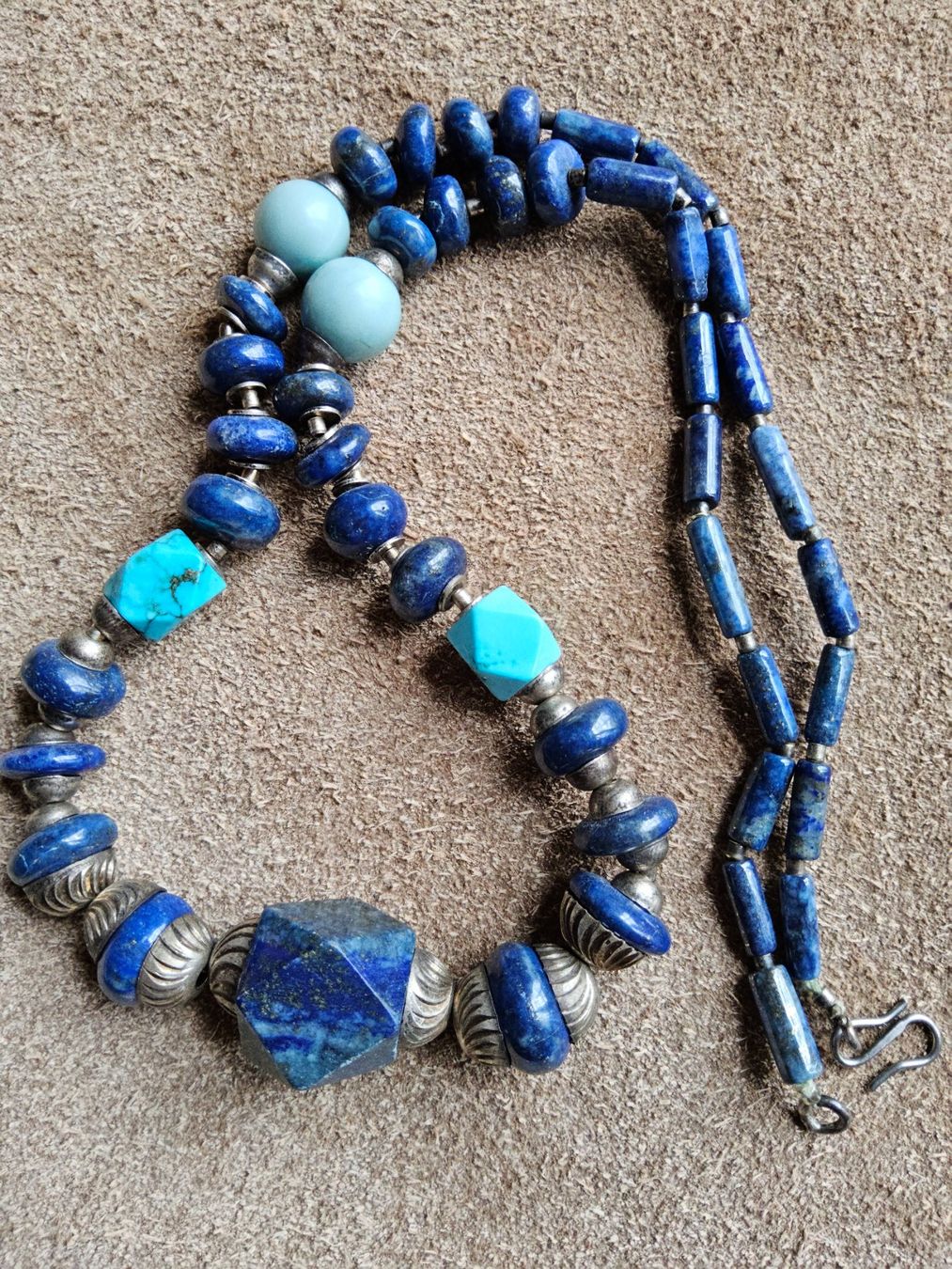 Ketten: Wunderschöne Türkis Lapislazuli Silber Halskette Collier – Gebraucht aus Zürich von SciTec 6