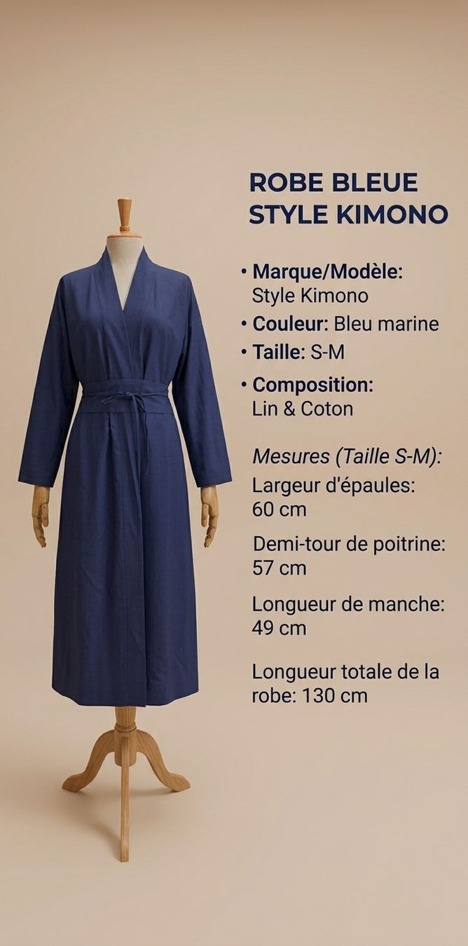Vestiti: Robe bleu marine lin & coton – Nuovo e nell'imballaggio originale da Fribourg venduto da VictoriaShop7 5