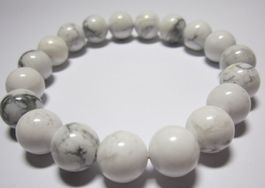 NEU Edelsteinarmband mit grossem natürlichem Howlith 10mm