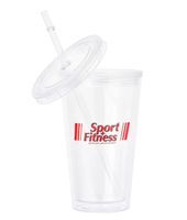 Mehrwegbecher BPA Frei mit Strohhalm 100 stk