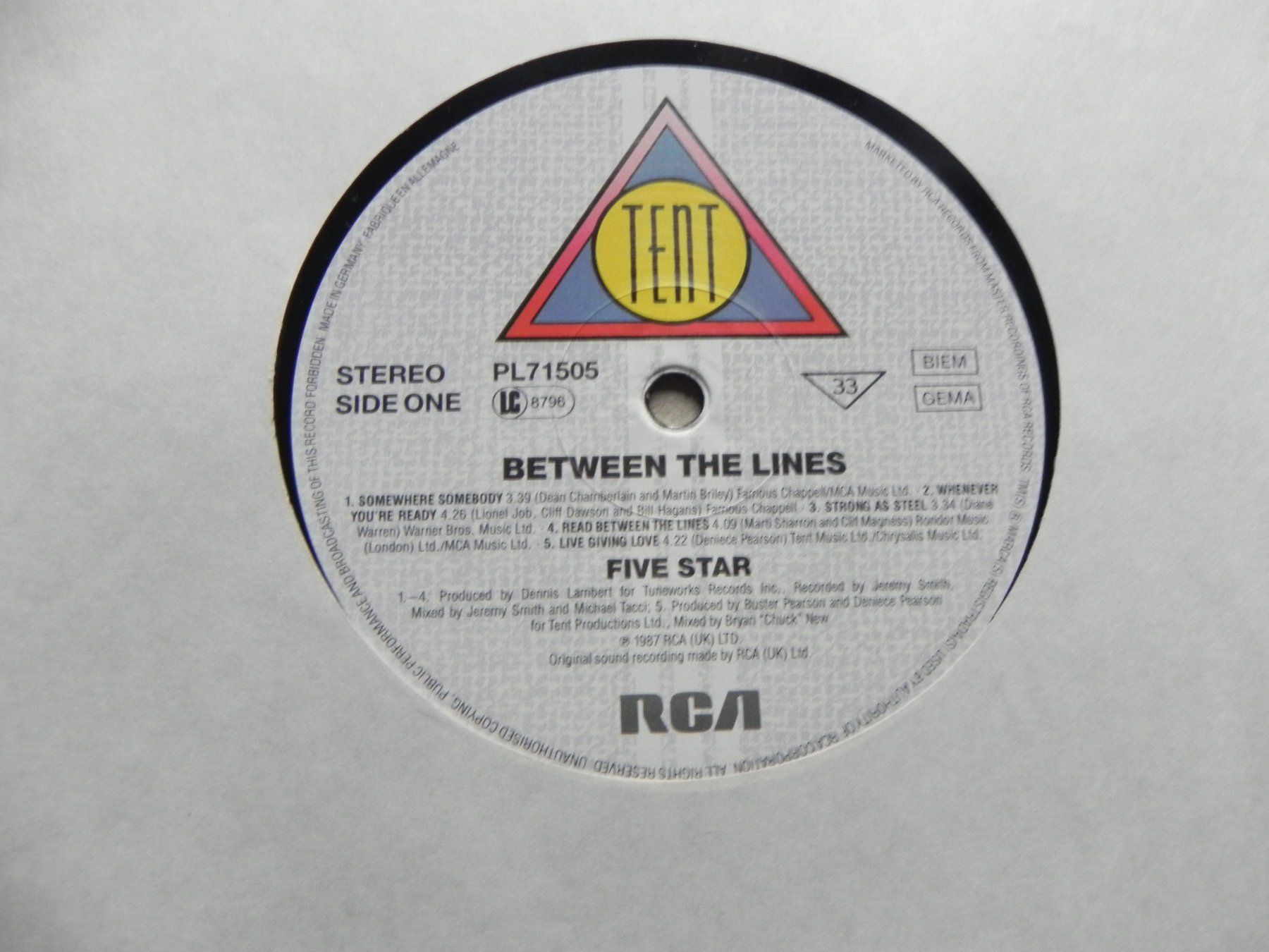 Dischi in vinile: LP brit. Pop R & B Group 5 Star 1987 Between the Lines – Usato da Siebnen venduto da krimsie 4