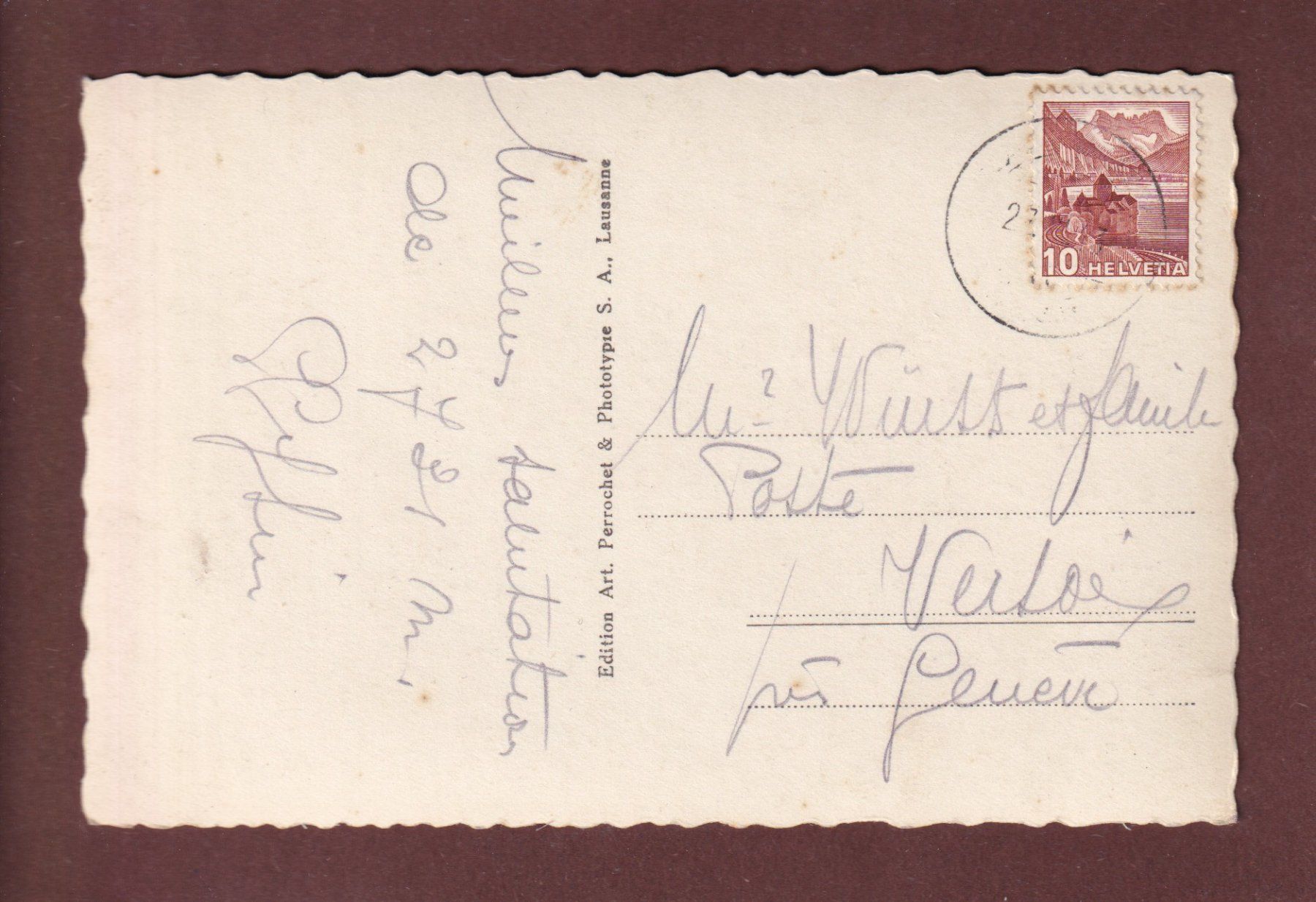 Cartoline postali: Cabane DUFOUR - Mont Dolent - 1943 – Usato da Pully venduto da nicecards-shop 1