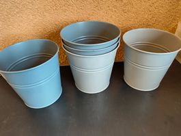 5  Blumentöpfe  Metall