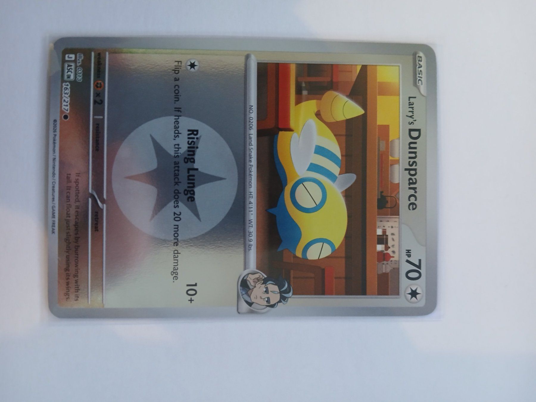 Pokémon Sammelbilder & Trading cards: LArry's Dunsparce #163  Reverse Holo Pokemon Ascended Heroes – Gebraucht aus Bülach von PokeGoods.ch