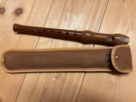 Blockflöte aus Holz mit Stofftasche gebraucht