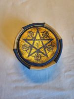 Vintage Lederdose Marokko 23k Blattgold Schatulle Orient