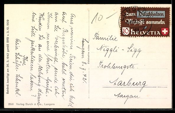 Cartoline postali: Lungern, Bergkreuz mit Blick auf den Ort – Usato da Berlin venduto da bartko-reher 1