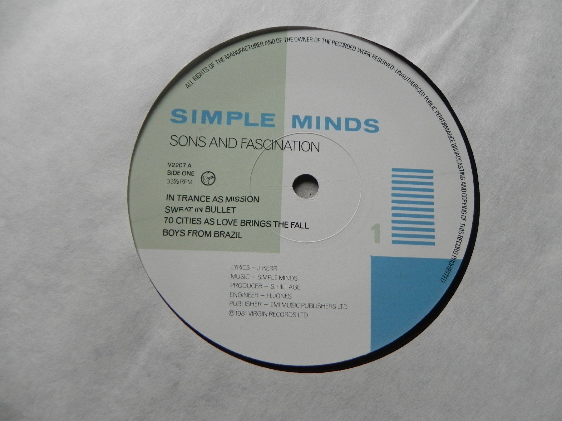 Schallplatten: LP New Wave Synth Pop Rock Band Simple Minds 1981 Sons and – Gebraucht aus Siebnen von krimsie 4