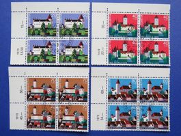 Eckrand-Viererblock-Serie PP 1979 off.Ersttag-Stempel BERN