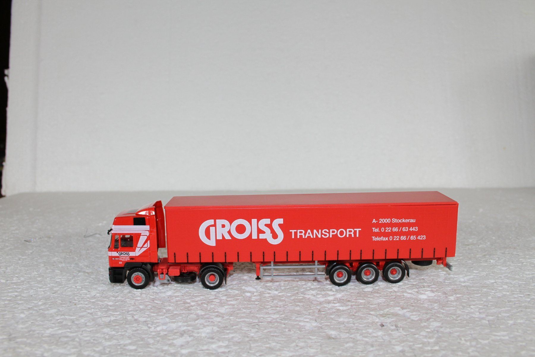 Herpa Modellini d'auto: Herpa Man Sattelzug Groiss – Usato da Triesen venduto da gleis8