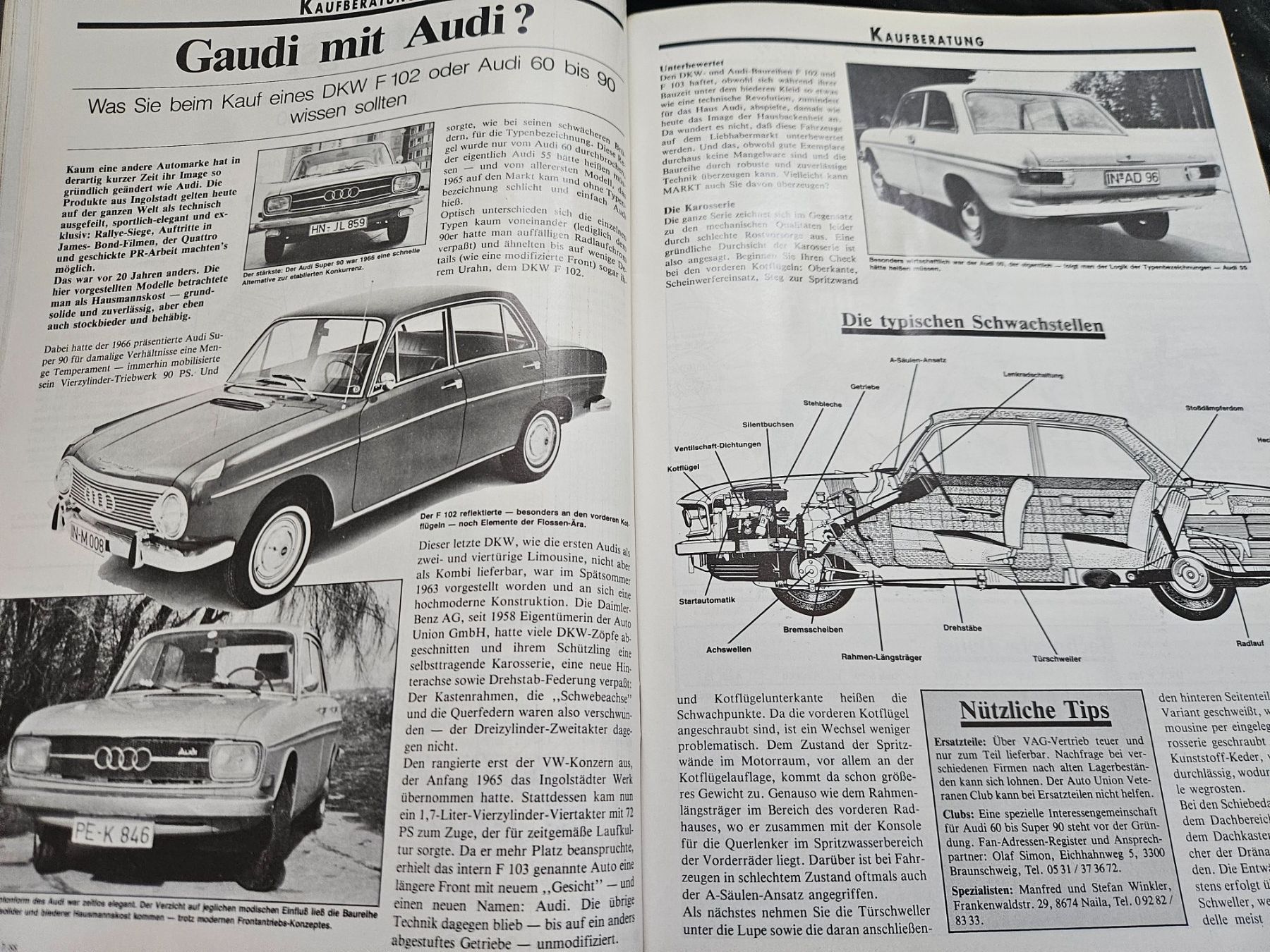 Accessori per altri veicoli: Oldtimer Markt 7/88 Jaguar E Type Glas V8 Audi 60 90 DKW xx – Usato da Flawil venduto da sr1_f6st 4