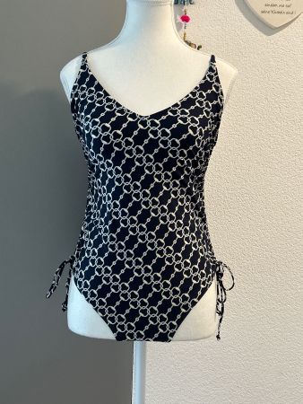 Badeanzug Damen schwarz mit Muster