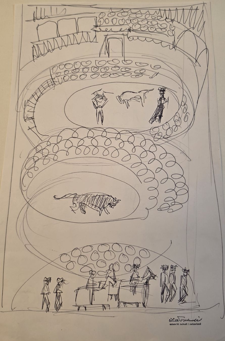 Dipinti: Lill Tschudi  Original 39x25cm "Stierkampf" – Usato da Emmenbrücke venduto da Kunstankaufverkauf 7