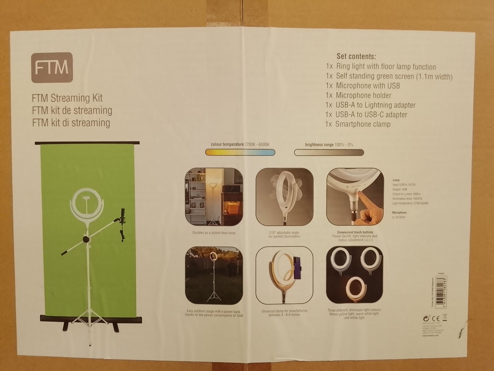 Sonstiges Zubehör: FTM Streaming Kit mit Ringlicht und Greenscreen - NEU & OVP – Neu und originalverpackt aus Effretikon von SEMOUNA 2
