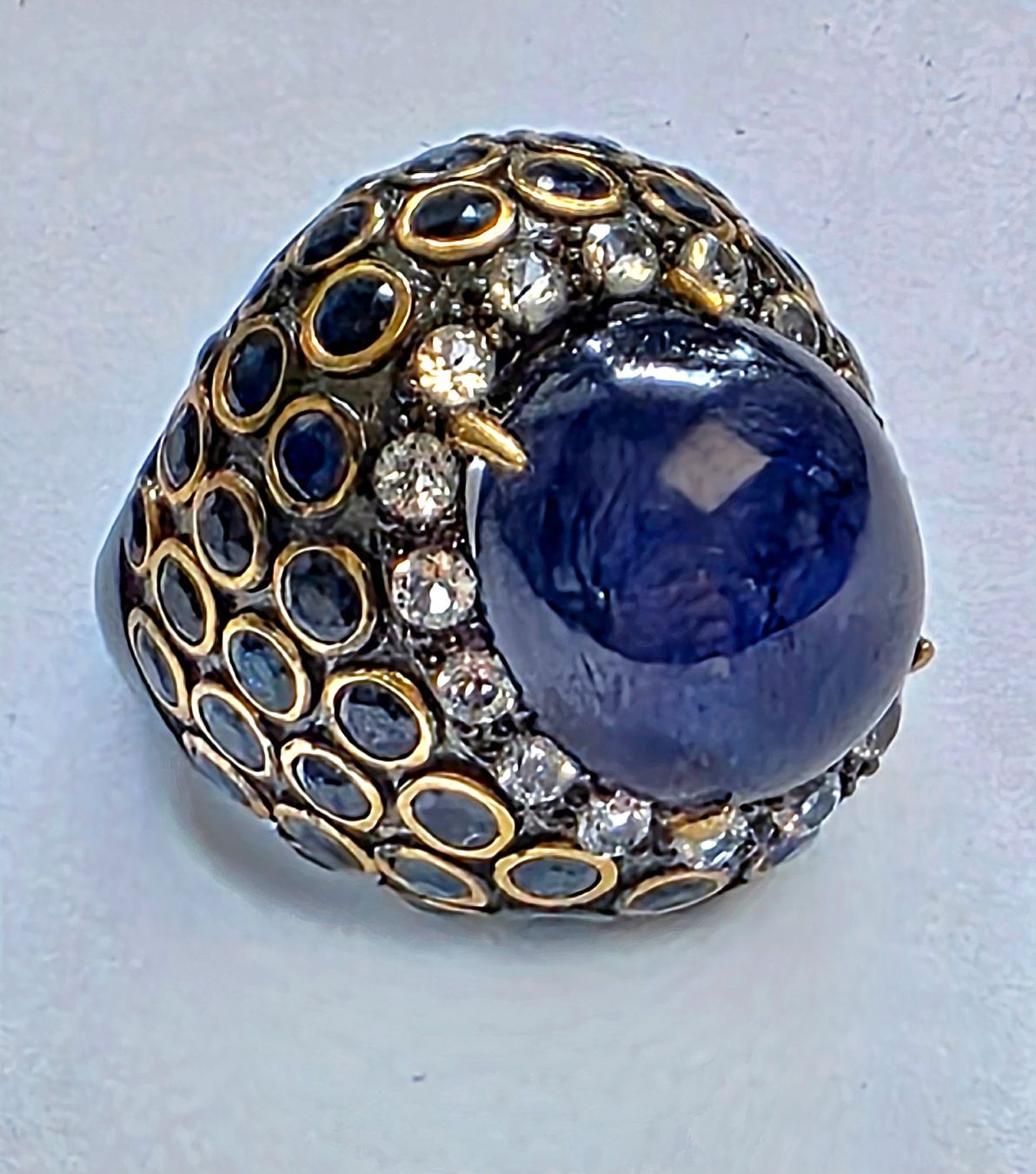 Anelli: Ring mit Saphir und Topas weiss Grösse 60 neu – Nuovo (secondo la descrizione) da Zürich venduto da adriben 5