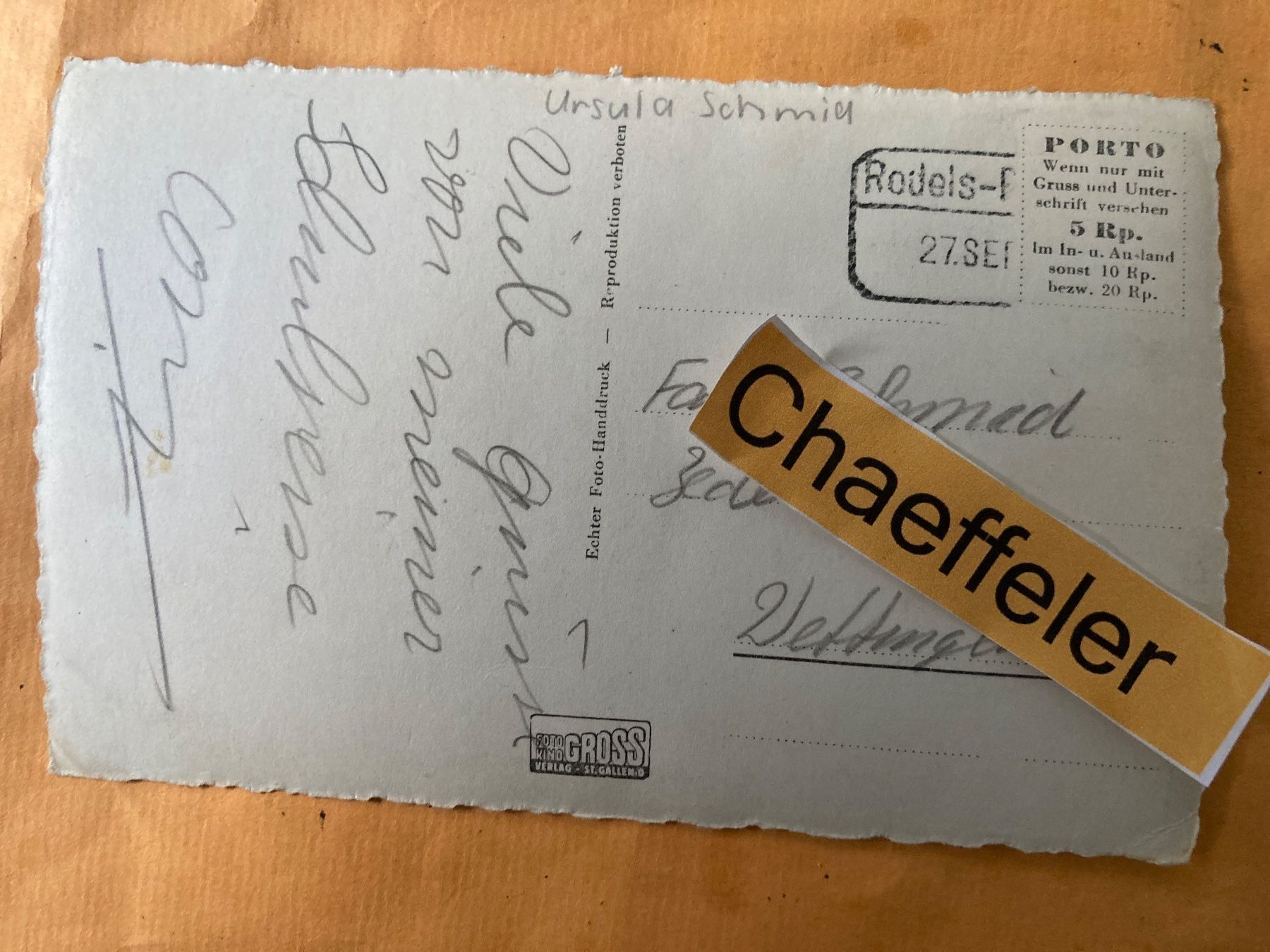 Cartoline postali: Paspels i. D. Graub. Mit Ringelspitze – Usato da Zürich venduto da Chaeffeler 1