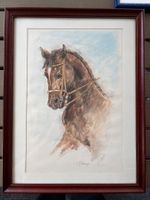 Aquarelle signée A. Beney – portrait de cheval