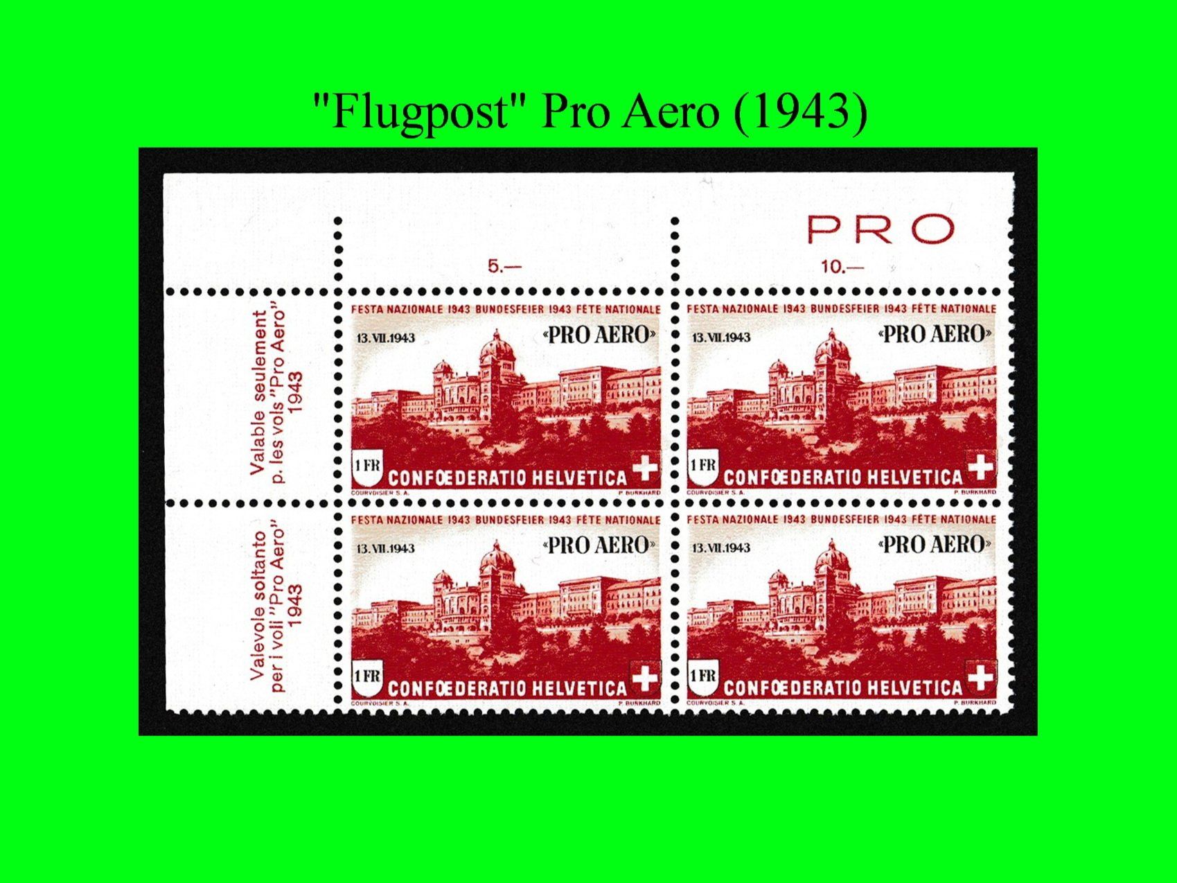 Tutti i francobolli: "Flugpost" Pro Aero (1943)** – Nuovo (secondo la descrizione) da Dübendorf venduto da chiara48