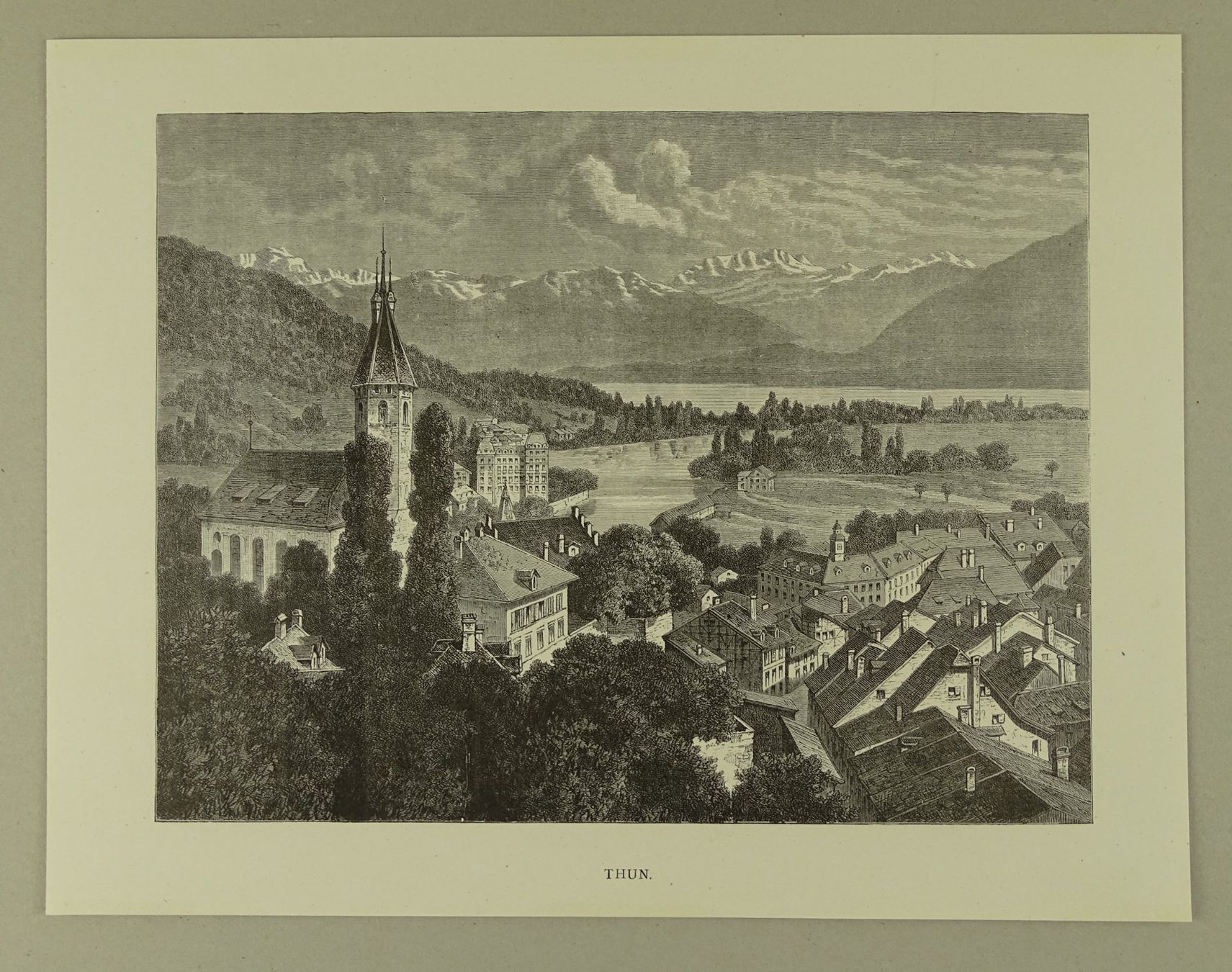 Stiche: THUN HOLZSTICH UM 1880 – Gebraucht aus Grüningen von Kartensammler