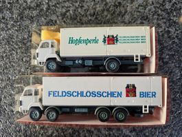 2x Feldschlösschen Bier Modell Lastwagen weiss mit OVP