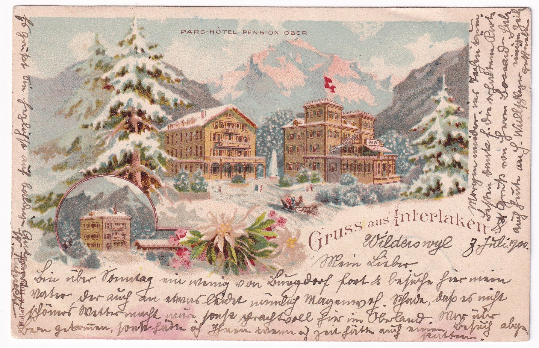 Cartoline postali: Gruss aus Interlaken (1900) – Usato da Cormoret venduto da Pascalll2001