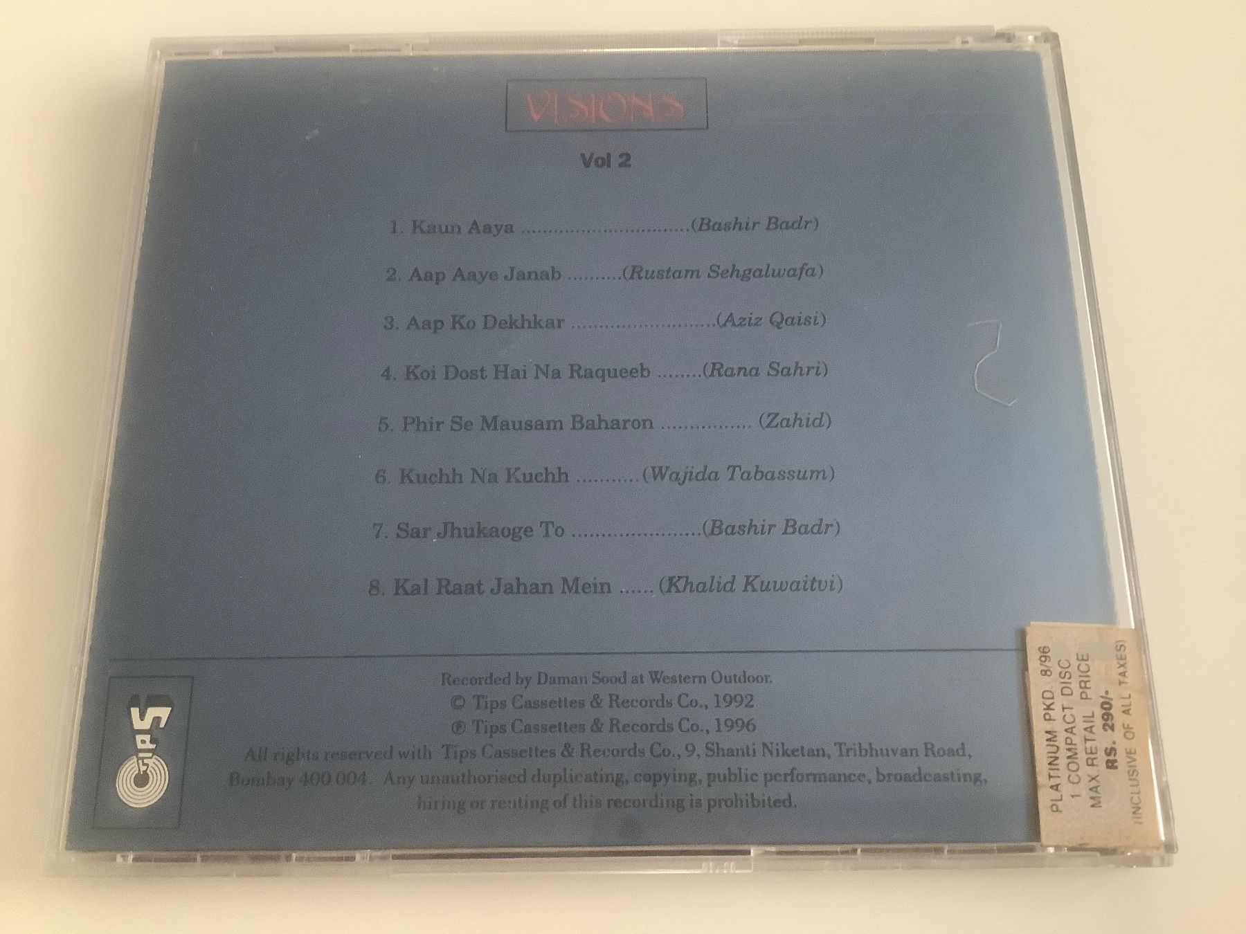 CD: Jagjit Singh / Visions / Vol. 2. – Usato da Dübendorf venduto da Shreck 1