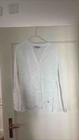 Lieblingsstück - Langarm Bluse weiss Lochstickerei