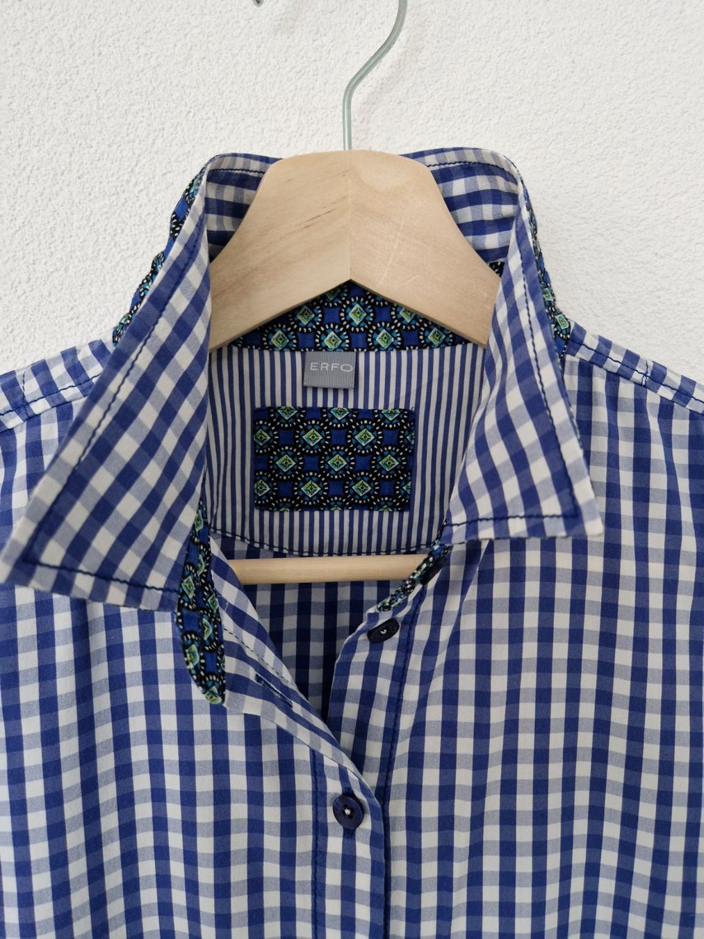 Camicette: Bluse ERFO blau/weiss kariert Gr. 42 – Usato da Salouf venduto da PizMez12K 2