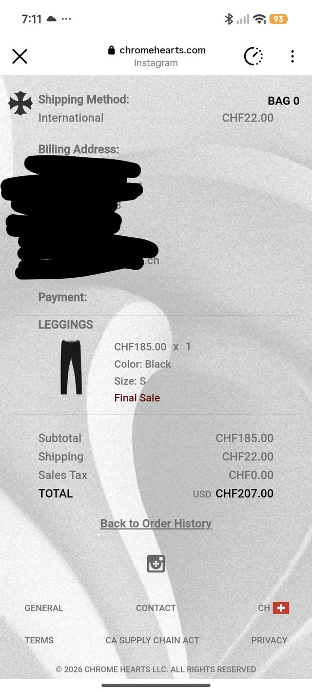 Chrome Hearts Leggings: CHROME HEARTS Leggins – Usato da Erlenbach ZH venduto da nlh 6