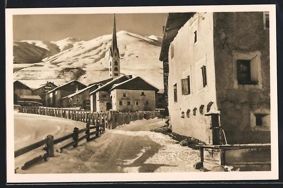 Cartoline postali: Zuoz, Teilansicht mit Kirche im Schnee – Usato da Berlin venduto da bartko-reher