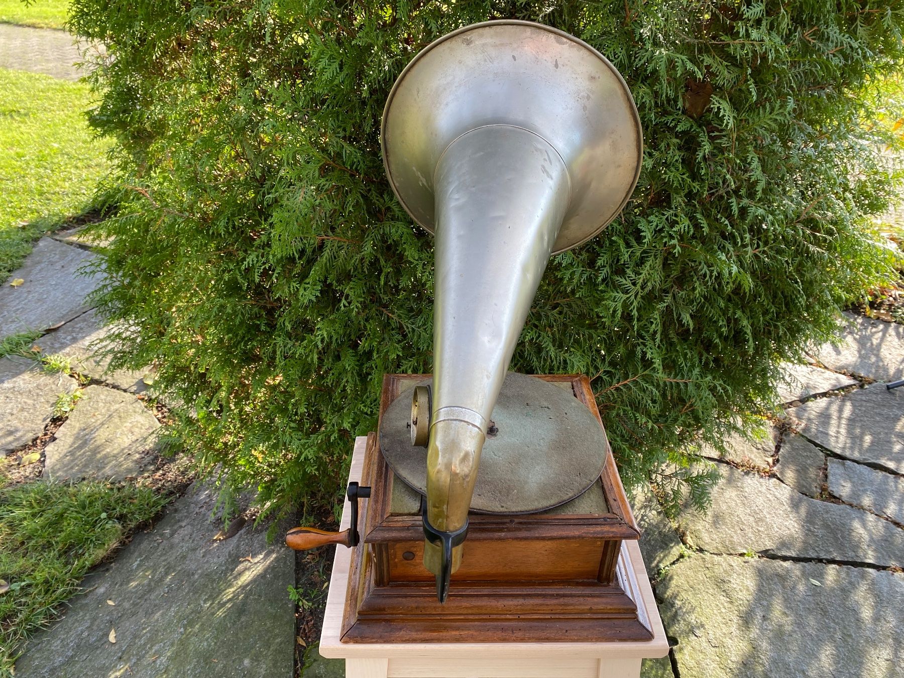 Giradischi: sehr seltenes antikes Grammophone / Phonograph – Usato da Feldbach venduto da Olive1 3