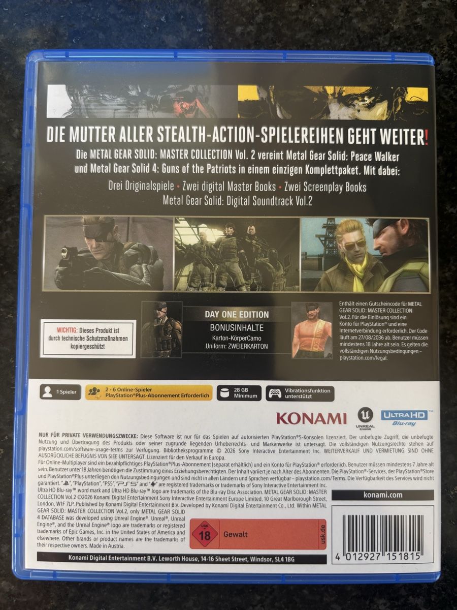 Giochi: Spiel Metal Gear Solid Master Collection Vol 2 PS5  – Usato da Bühler venduto da fab_5x87 1