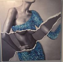 Elegantes und modernes Wandbild mit Kristall-/Strukturoptik