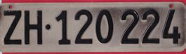 ALTES AUTO KONTROLLSCHILD ZH 120224 (CIRKA 30x8cm) 1957-1959