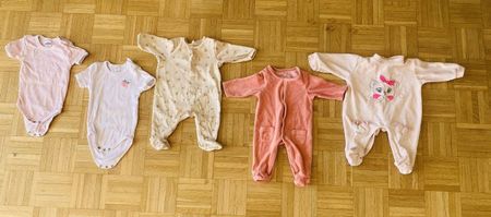 Lot de 5 bodies été/automne fille - Taille 2-6 mois