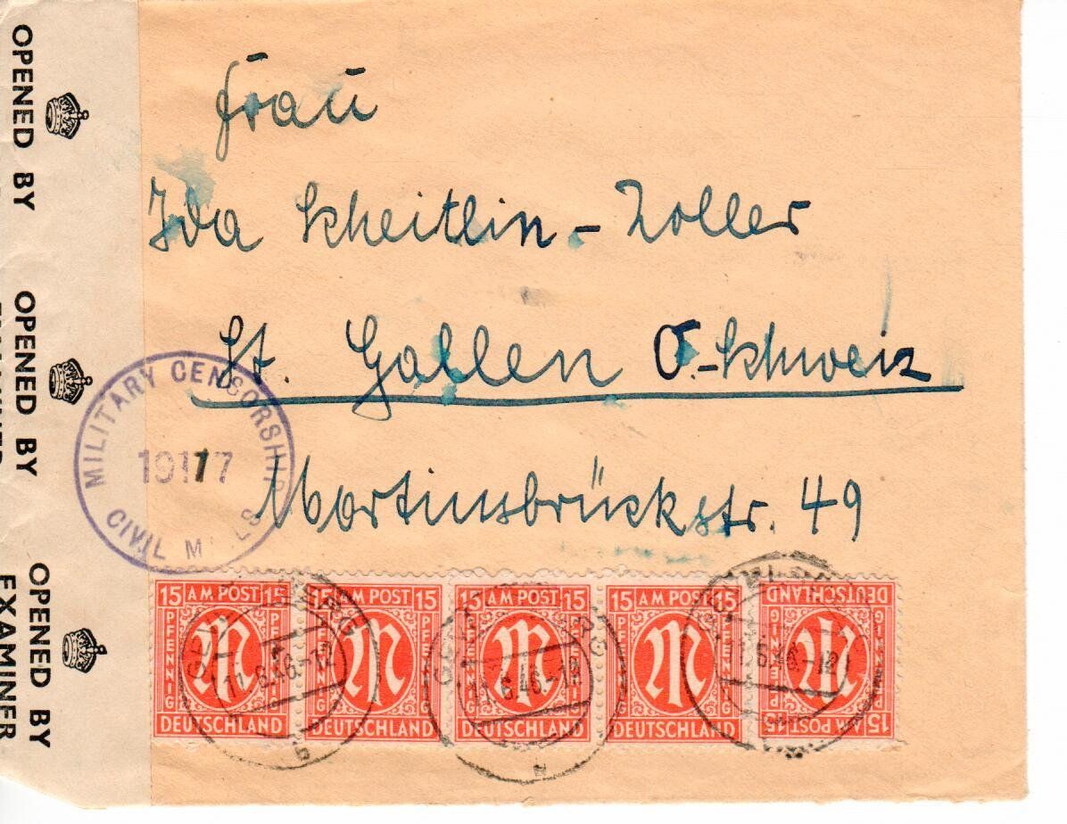 Tutti i francobolli: Zensurbrief deutsches Reich – Usato da Wolhusen venduto da Curver9