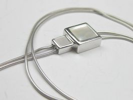 Schlangen Kette Silber 925 Anhänger Perlmutt/ 43cm / 6.8g