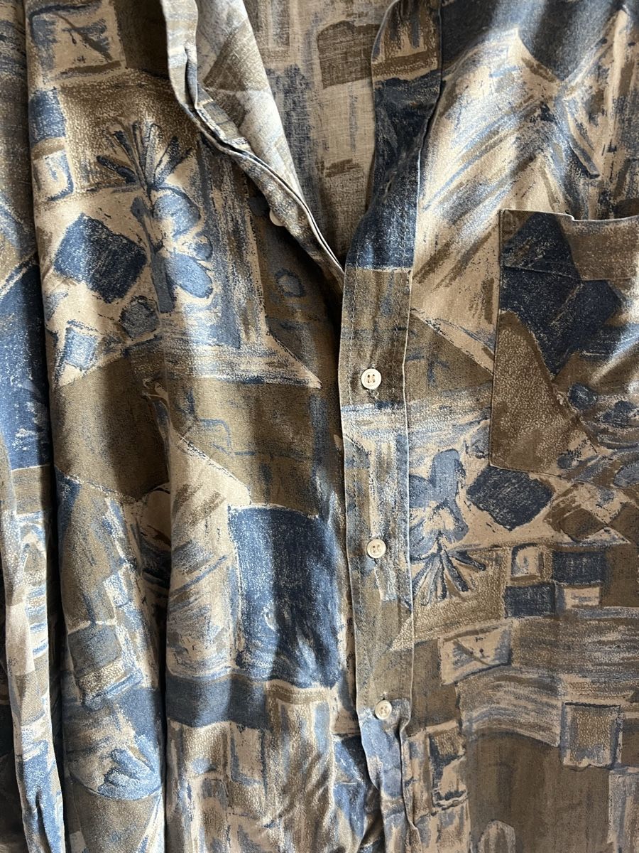 Blusen: Hemd Sequence Shirts Viskose gemustert braun blau – Gebraucht aus Baden von jul_gwh7 1